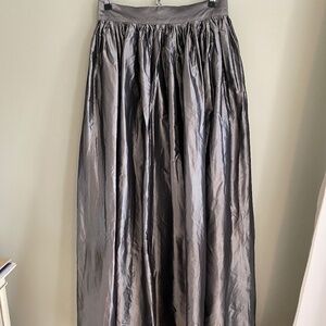 John Patrick 100% Silk Silver Long Dress Skirt